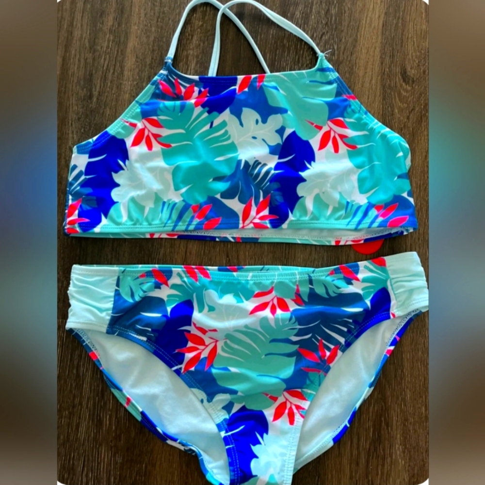 Blue floral bikini size 18 XXL